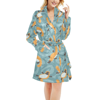 Platypus Pattern Print Design A01 Women's Fleece Robe