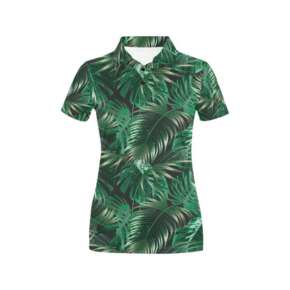 Tropical Flower Pattern Print Design TF012 Women's Polo Shirt