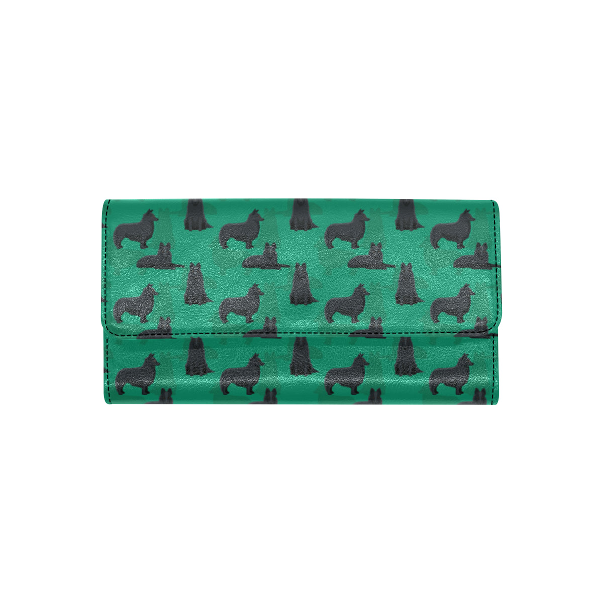 Belgian Sheepdog Pattern Print Design 01 Women's Trifold Wallet