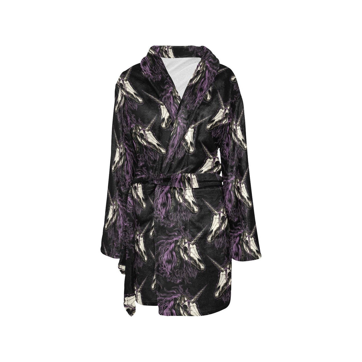 Unicorn Skull head Women's Fleece Robe