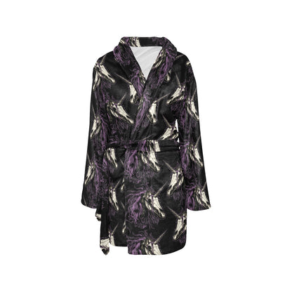 Unicorn Skull head Women's Fleece Robe