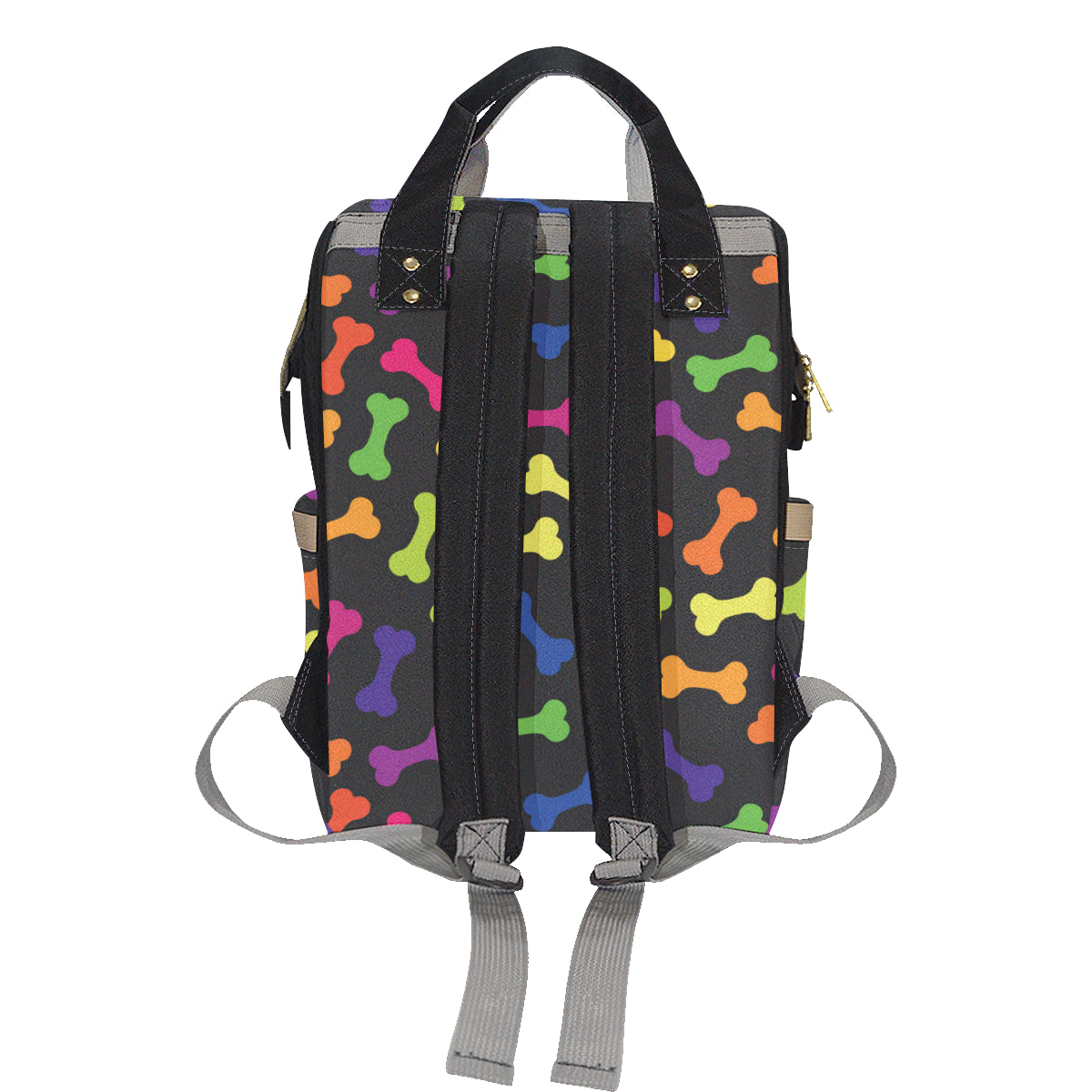 Dog Bone Neon Color Pattern Print Design 02 Diaper Bag Backpack