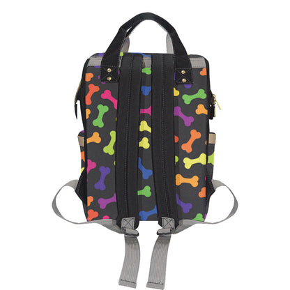 Dog Bone Neon Color Pattern Print Design 02 Diaper Bag Backpack