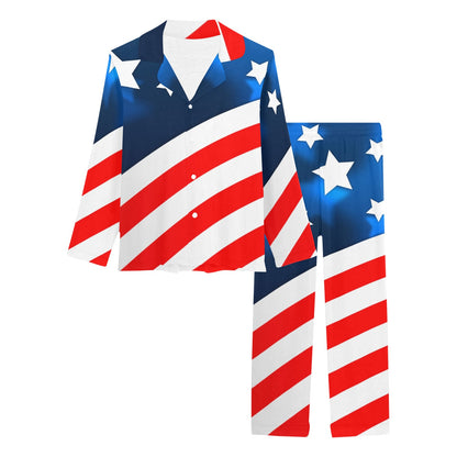 American flag Style Women's Long Pajama Set