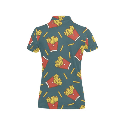 French Fried Pattern Print Design 03 Women's Polo Shirt