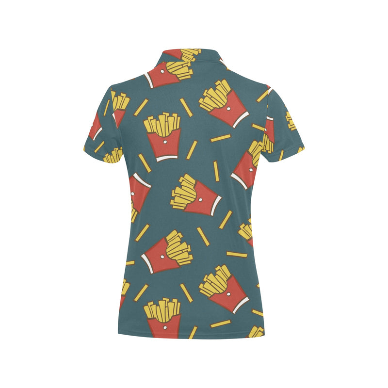 French Fried Pattern Print Design 03 Women's Polo Shirt