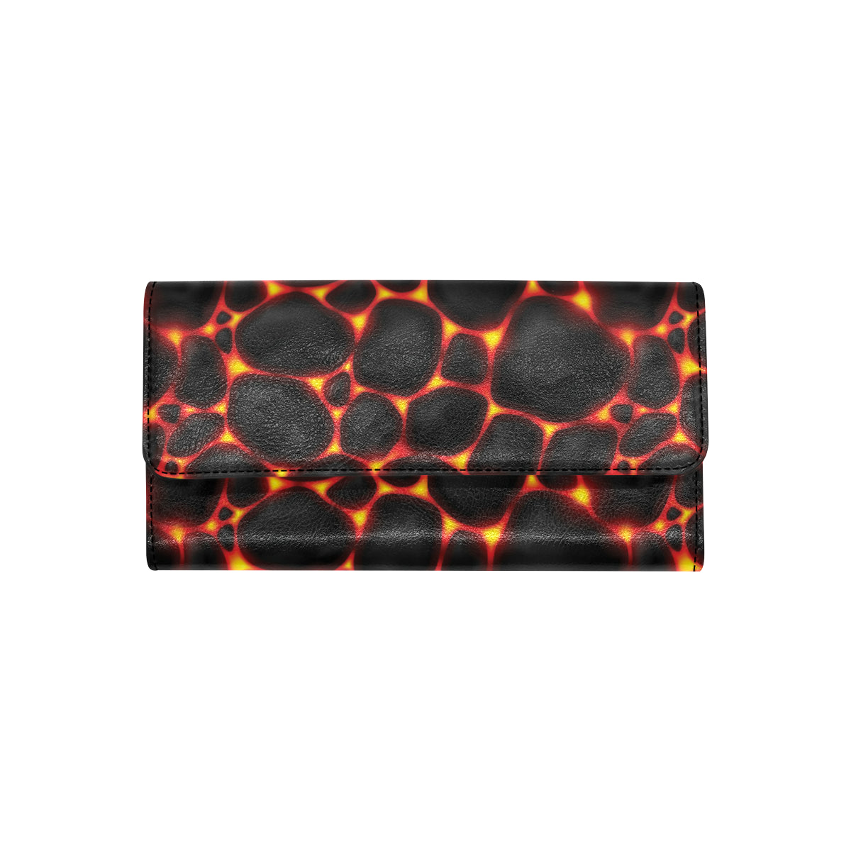 Lava Pattern Print Design 01 Women's Trifold Wallet
