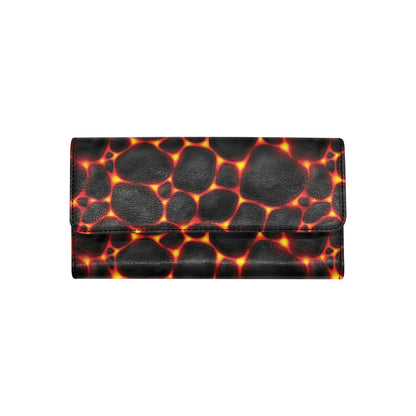 Lava Pattern Print Design 01 Women's Trifold Wallet