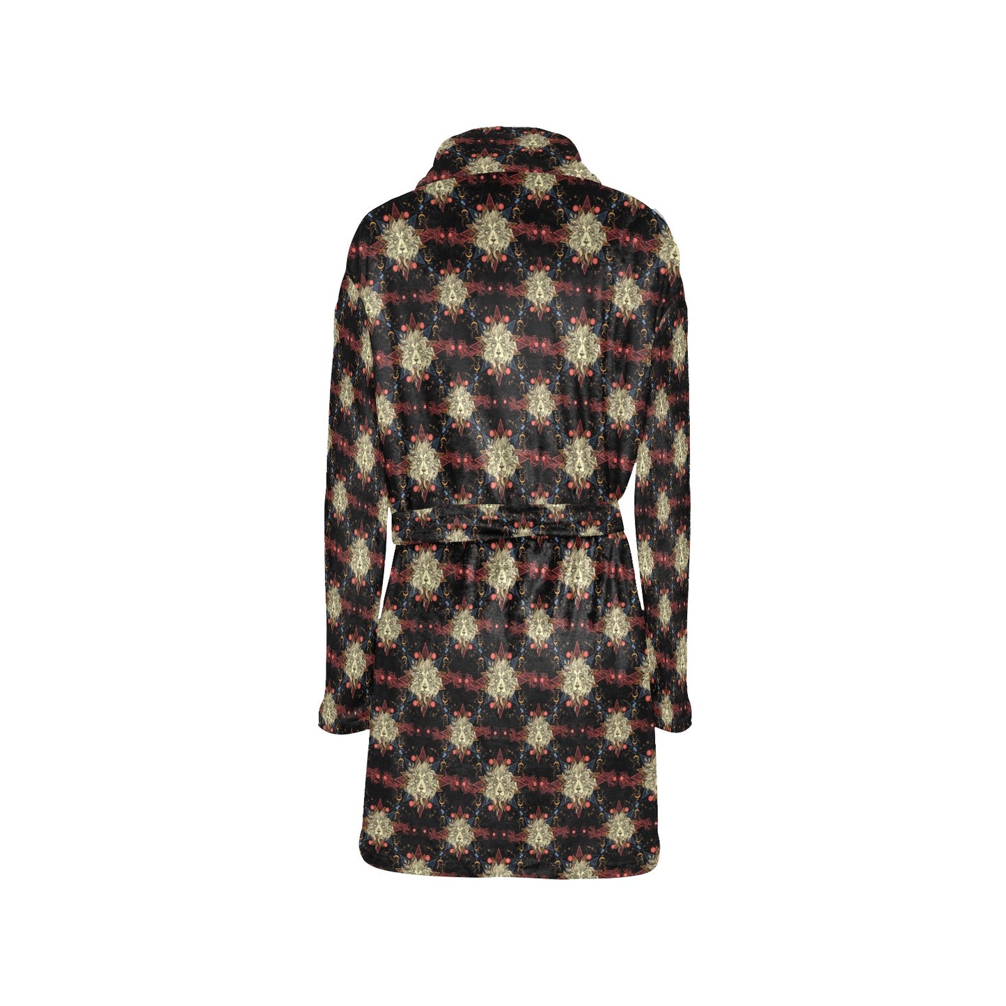 Zodiac Leo Pattern Design Print Women's Fleece Robe