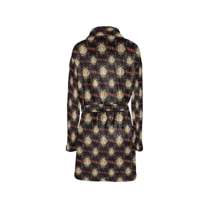 Zodiac Leo Pattern Design Print Women's Fleece Robe