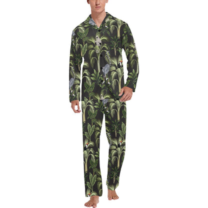 Rainforest Pattern Print Design RF05 Men's Long Pajama Set