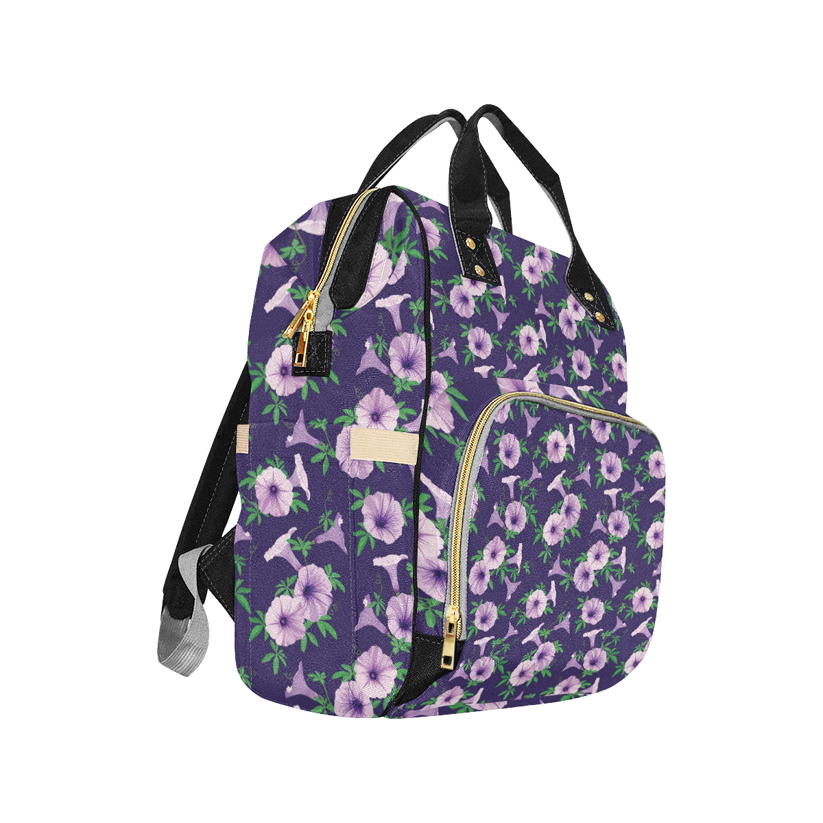 Morning Glory Pattern Print Design MG01 Diaper Bag Backpack