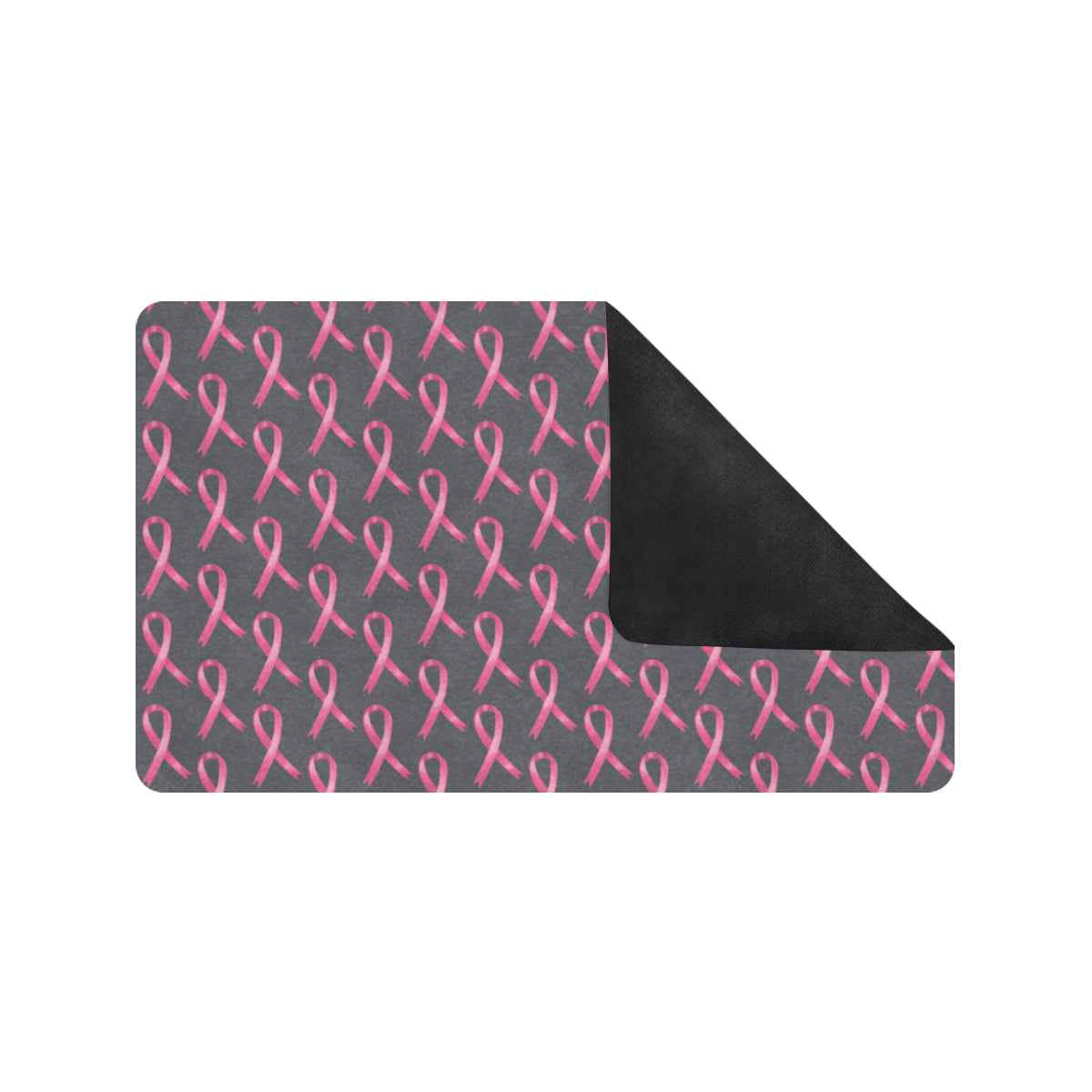 Breast Cancer Awareness Pattern Rubber Doormat