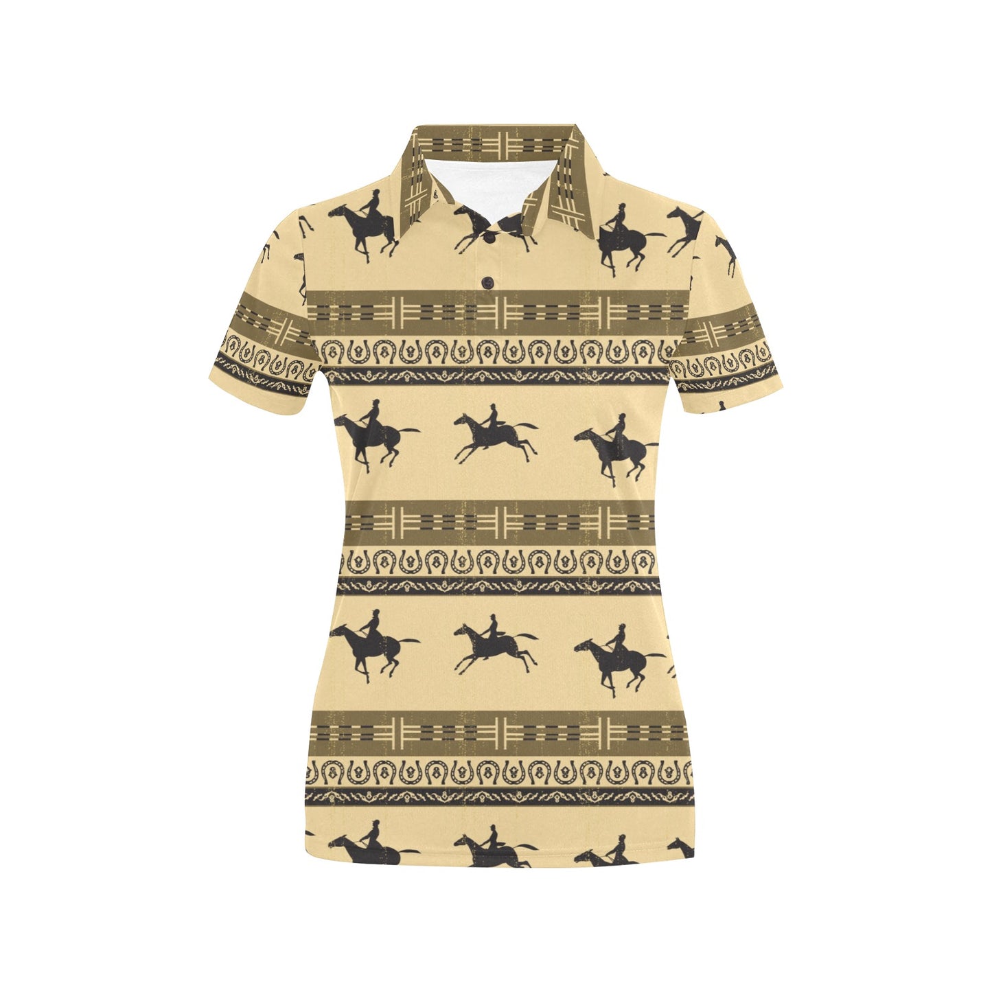 Horse Pattern Prnt Women's Polo Shirt