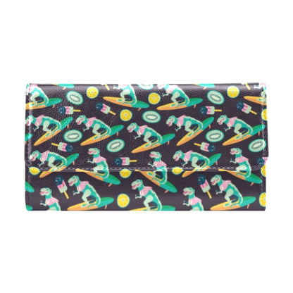 Surfboard T Rex Print Design LKS301 Women's Trifold Wallet