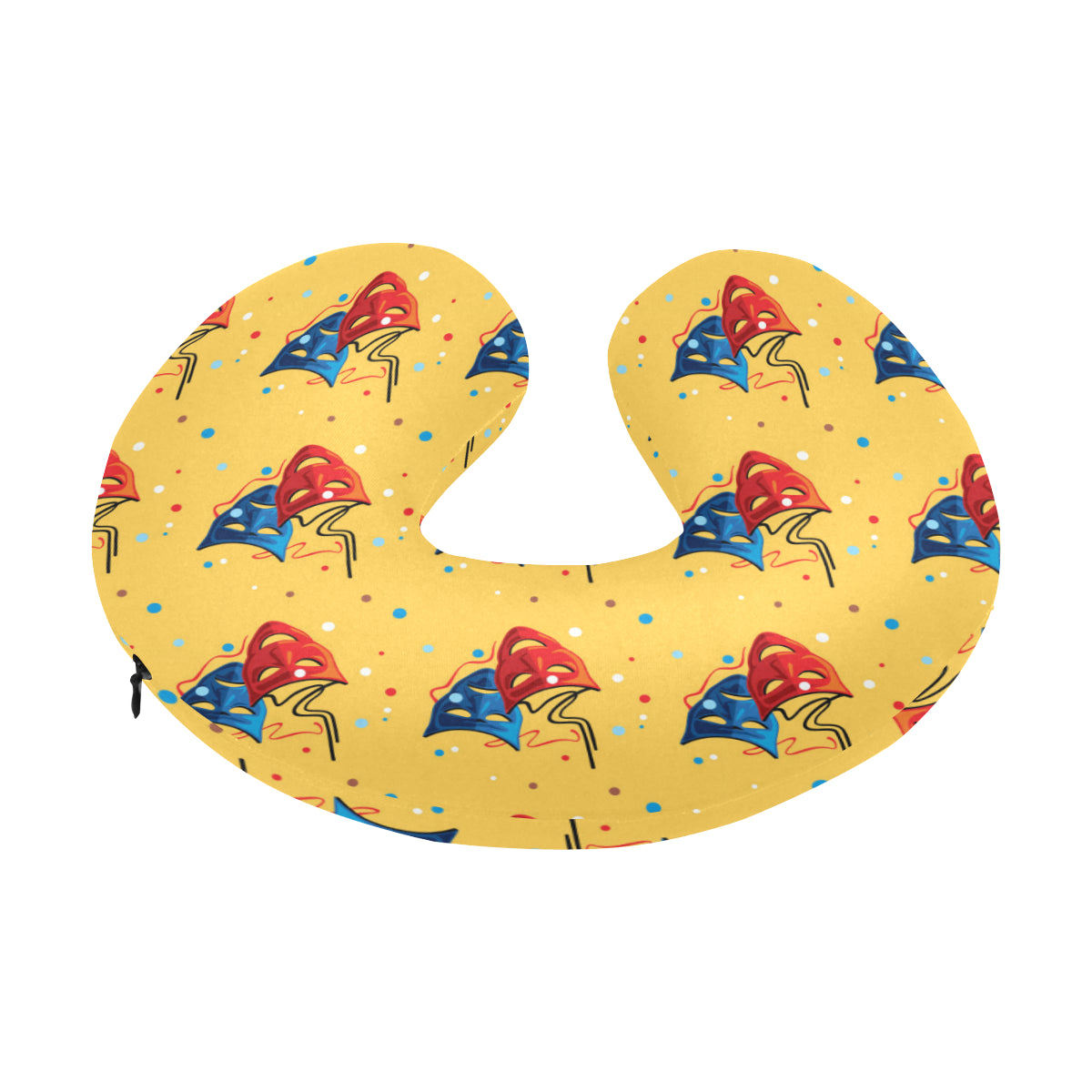 Acting Mask Pattern Print Design 02 U-Shaped Travel Neck Pillow