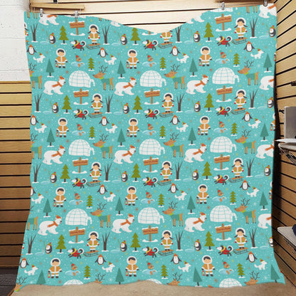 Eskimo Pattern Print Design 01 Premium Quilt
