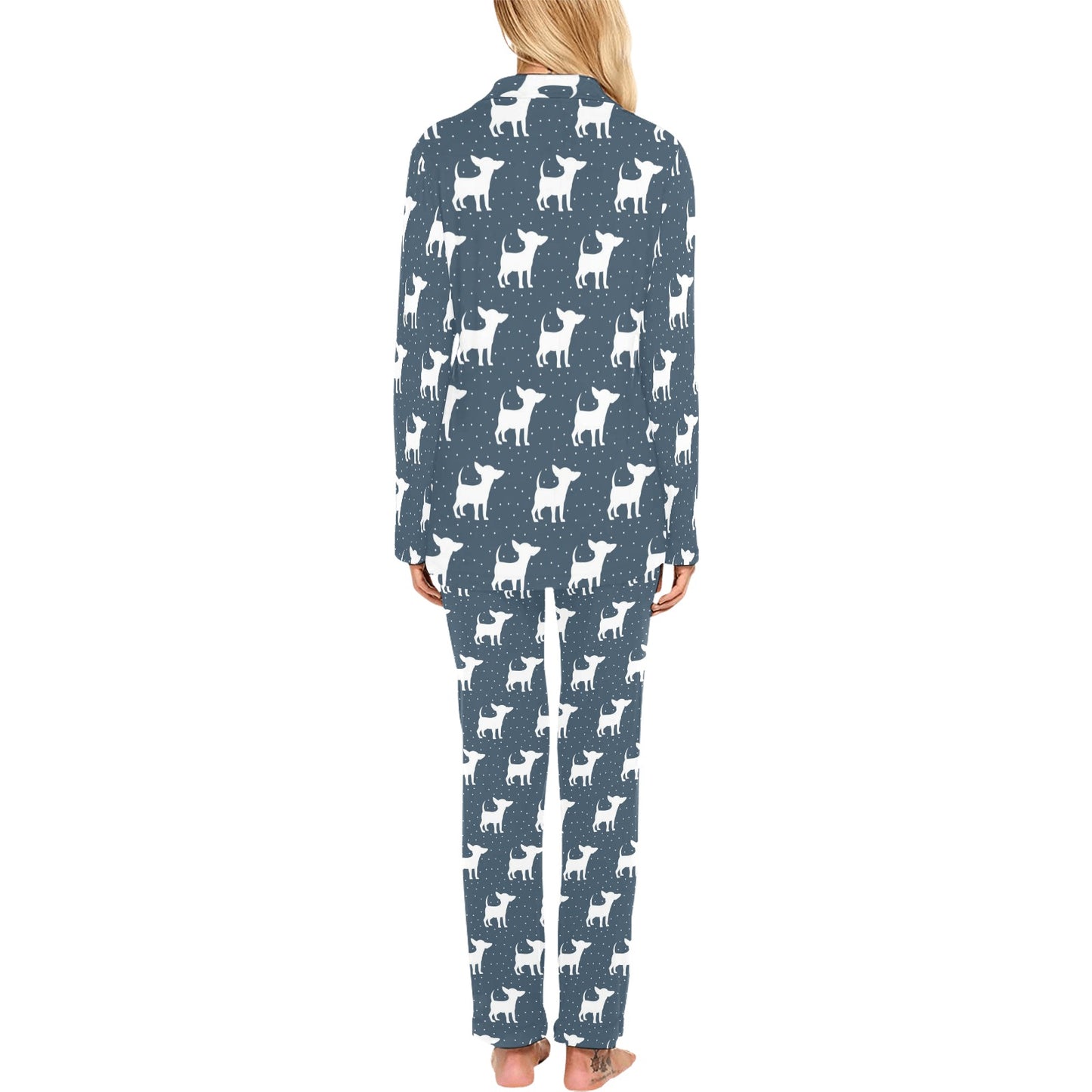Chihuahua Pattern Print Design 03 Women's Long Pajama Set