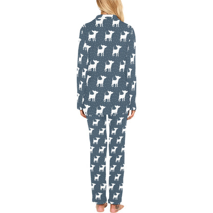 Chihuahua Pattern Print Design 03 Women's Long Pajama Set