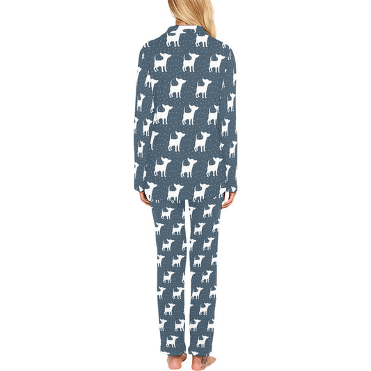 Chihuahua Pattern Print Design 03 Women's Long Pajama Set