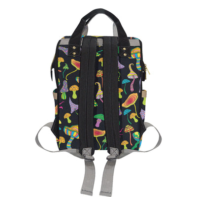 Psychedelic Mushroom Pattern Print Design A02 Diaper Bag Backpack