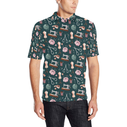 Sewing Equipment Print Design LKS307 Men Polo Shirt