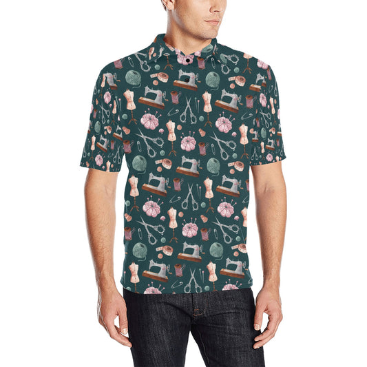 Sewing Equipment Print Design LKS307 Men Polo Shirt