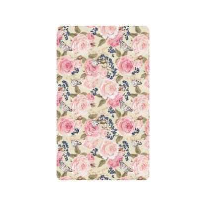 Floral Pink Butterfly Print Rubber Doormat
