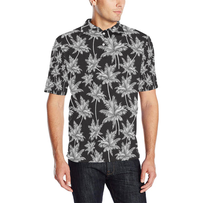 Palm Tree Pattern Print Design PT03 Men Polo Shirt
