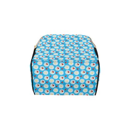 Ladybug with Daisy Themed Print Pattern Diaper Bag Backpack