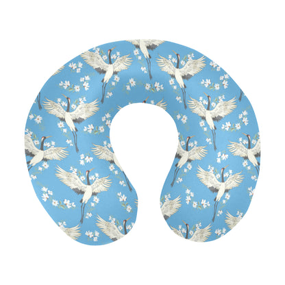 Crane Pattern Print Design 03 U-Shaped Travel Neck Pillow