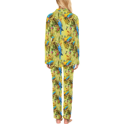 Parrot Pattern Print Design A02 Women's Long Pajama Set