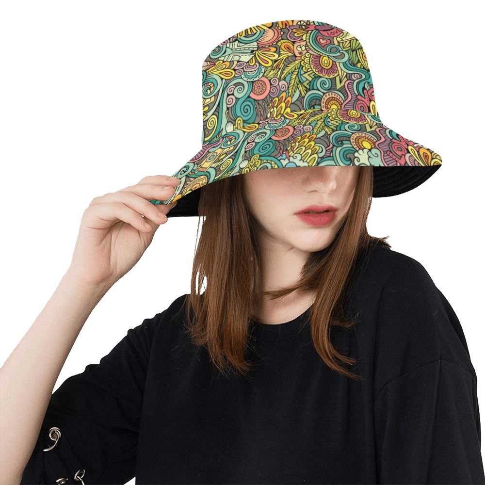 Hippie Print Design LKS302 Unisex Bucket Hat