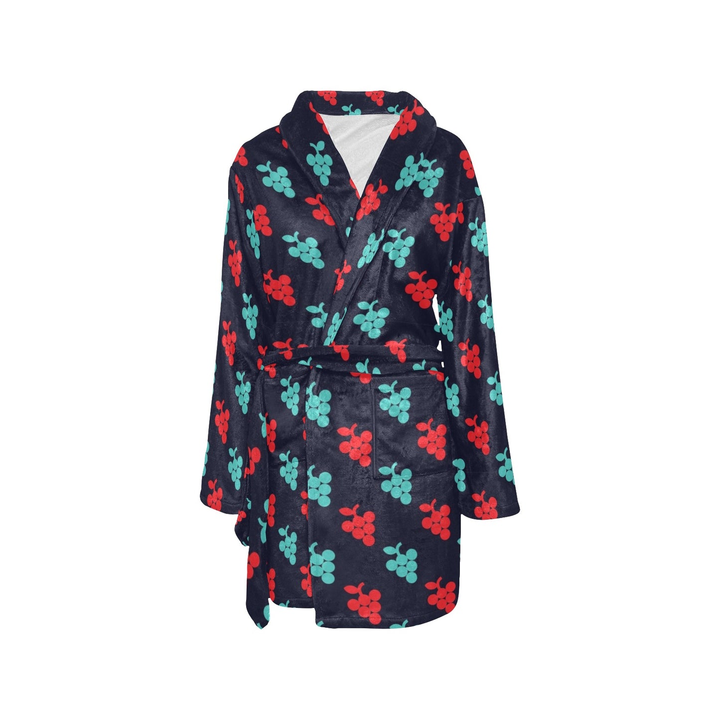 Grape Pattern Print Design GP07 Women's Fleece Robe