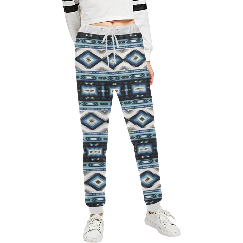 Navajo Dark Blue Print Pattern Unisex Sweatpants