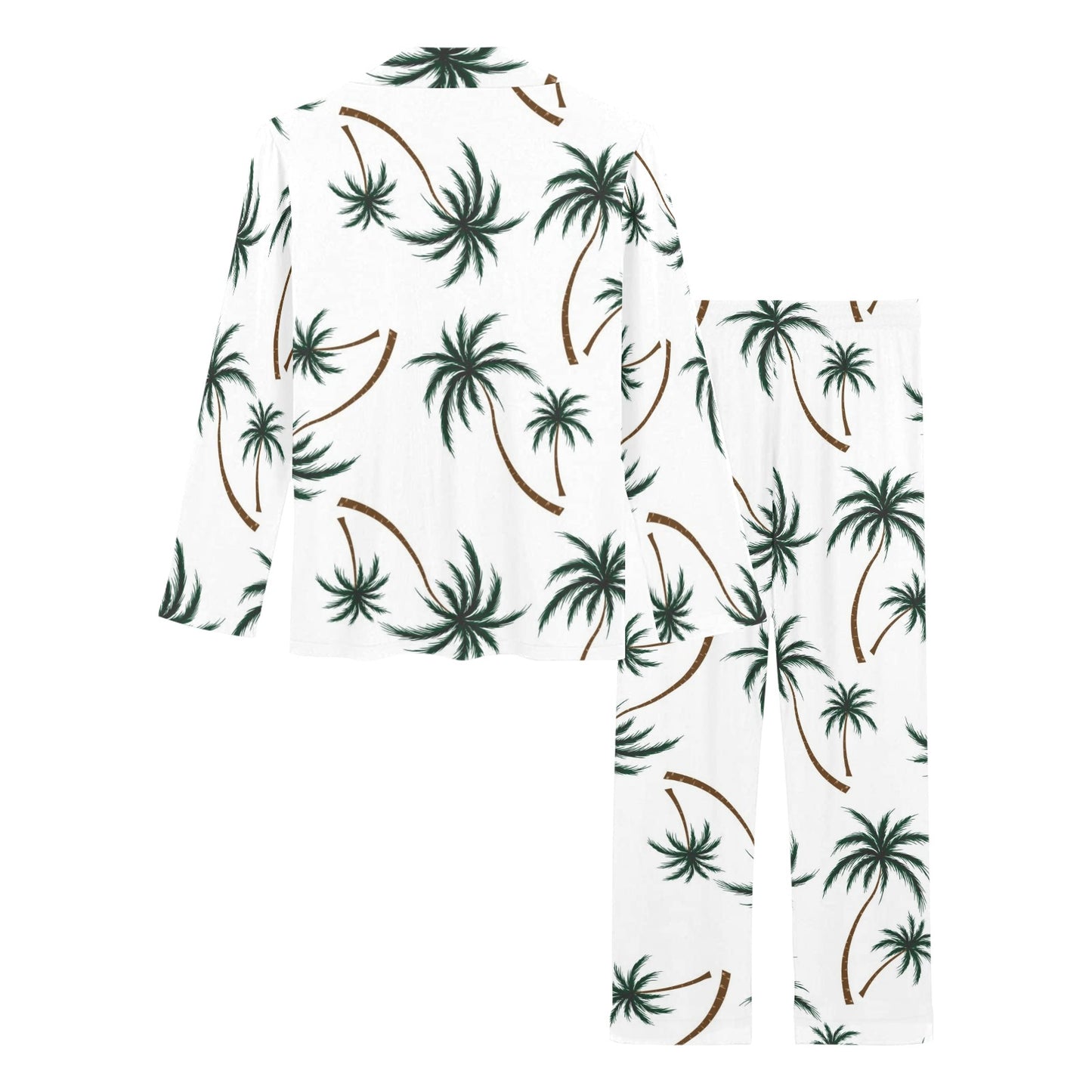 Palm Tree Pattern Print Design PT07 Women's Long Pajama Set