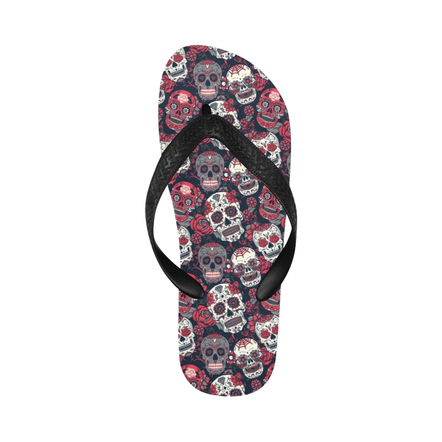Sugar Skull Print Design LKS303 Flip Flops