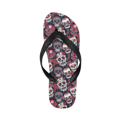 Sugar Skull Print Design LKS303 Flip Flops