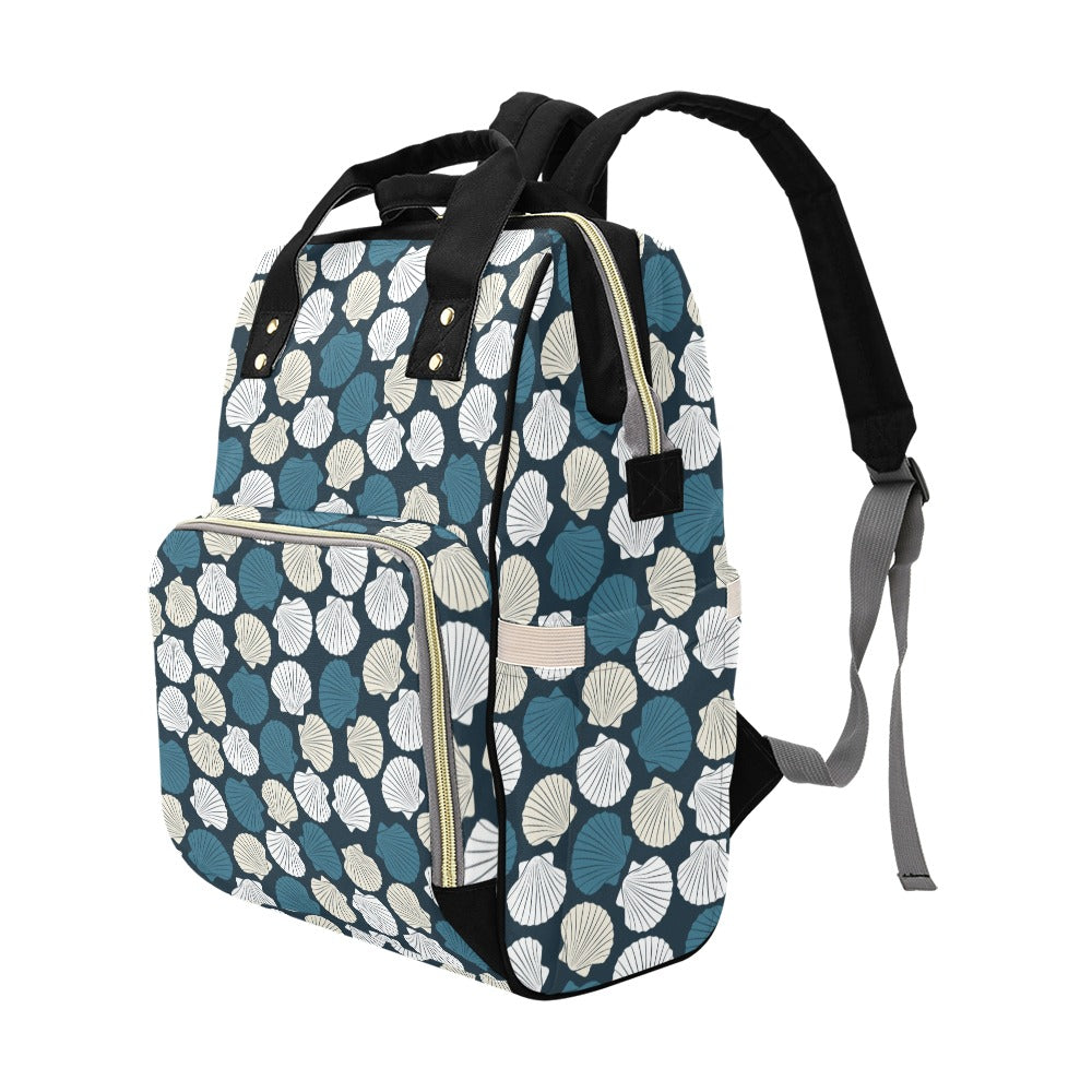Seashell Print Design LKS3013 Diaper Bag Backpack