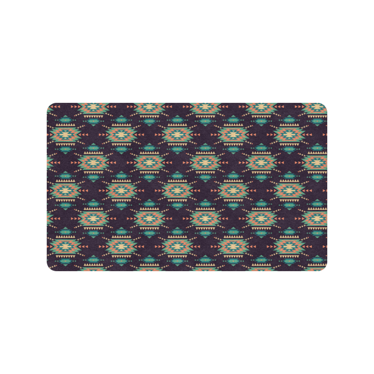 Navajo Geometric Style Print Pattern Rubber Doormat