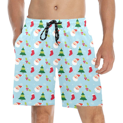 Santa Themed Print Design LKS301 Men's Swim Trunks Beach Shorts