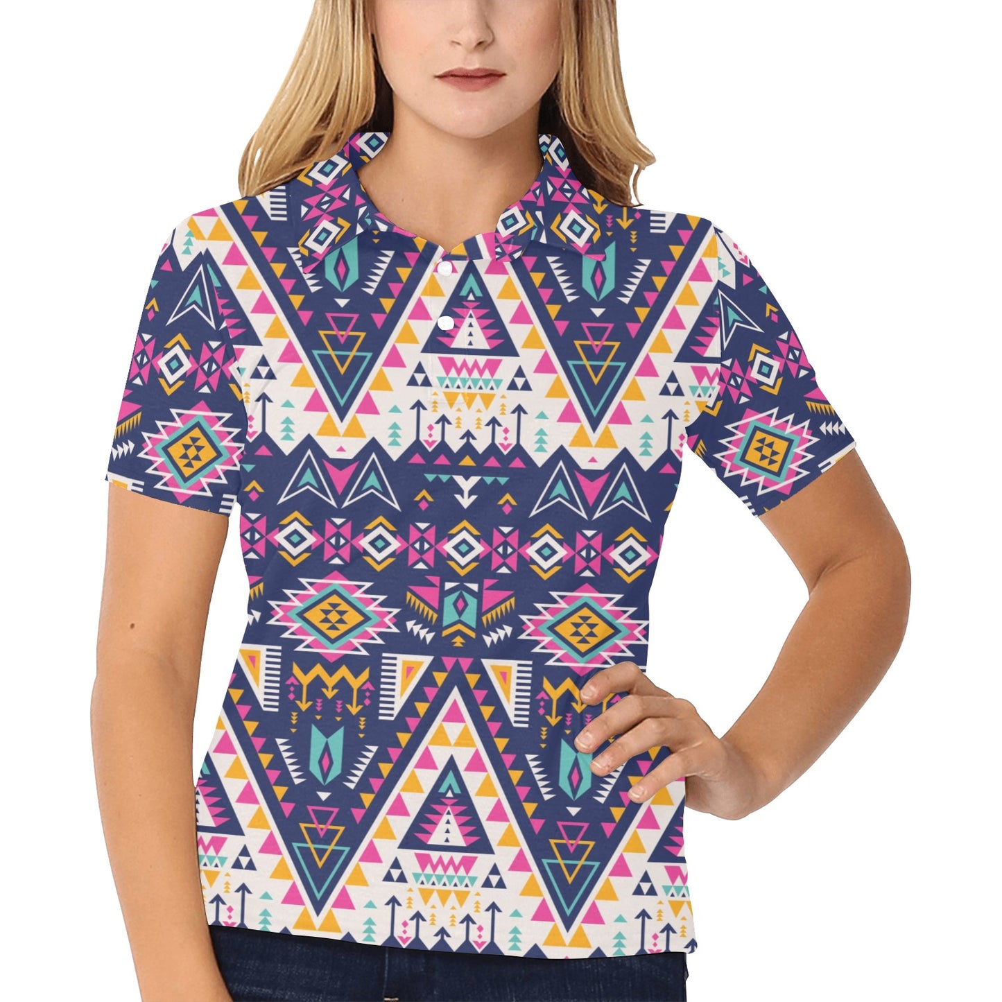 Pink Leopard Print Women's Polo Shirt