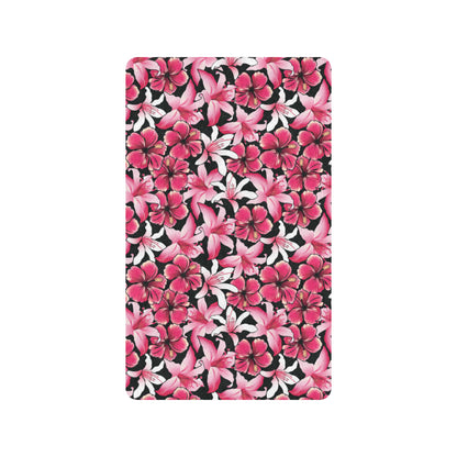Flower Hawaiian Pink Red  Hibiscus Print Rubber Doormat