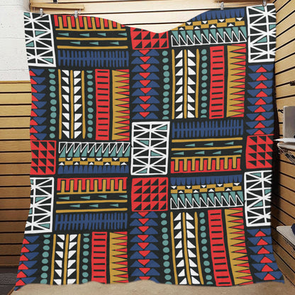 Kente Pattern Print Design 02 Premium Quilt