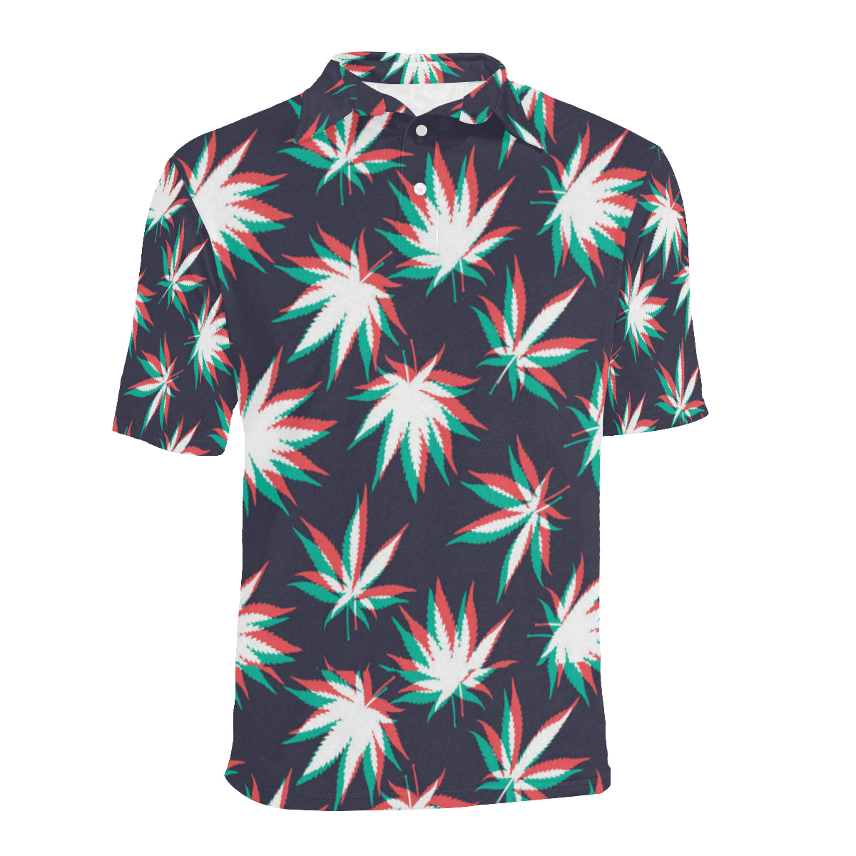 Pot Leaf Pattern Print Design A01 Men Polo Shirt
