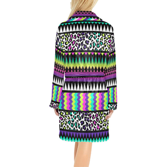 Animal Skin Aztec Rainbow Women's Fleece Robe