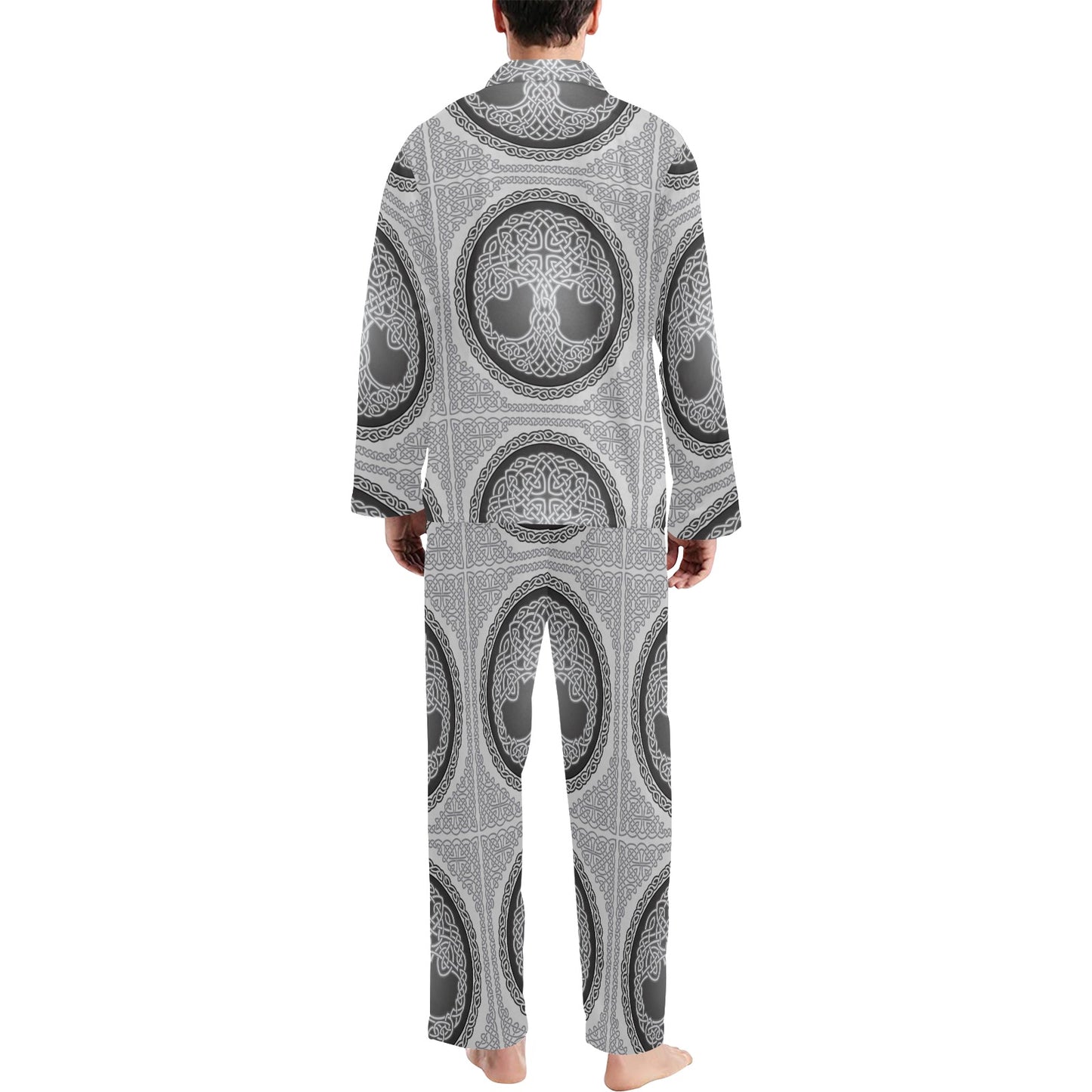 Celtic Tree of life Print Men's Long Pajama Set