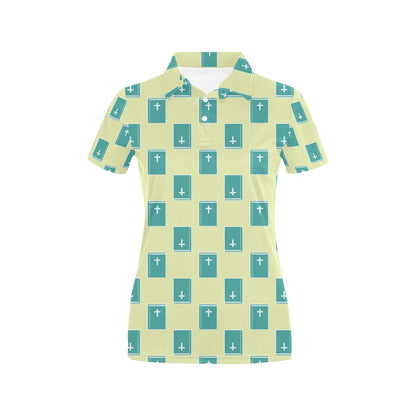 Bible Pattern Print Design 04 Women's Polo Shirt