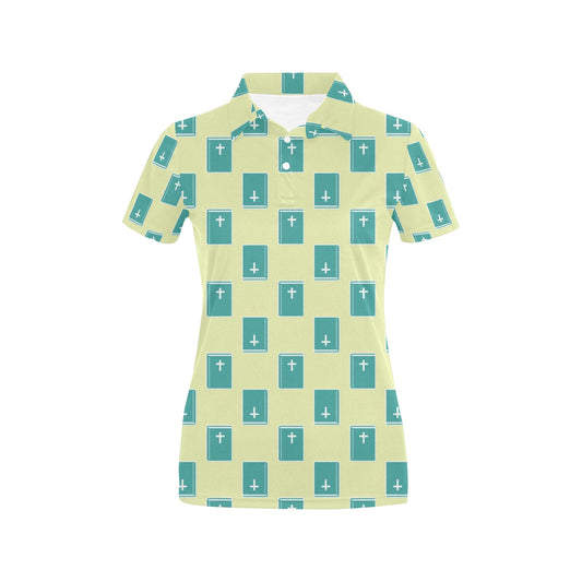 Bible Pattern Print Design 04 Women's Polo Shirt