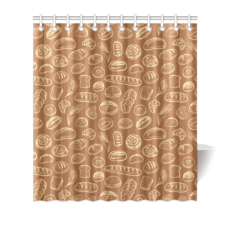 Bread Pattern Print Design 03 Shower Curtain
